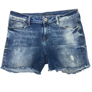 Mavi .Blue Jean Shorts Distressed Raw Hem